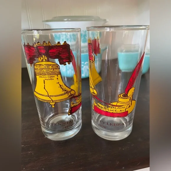 Vintage 1976 Bicentennial Liberty Bell Drinking Glasses❤️ - Picture 4 of 12
